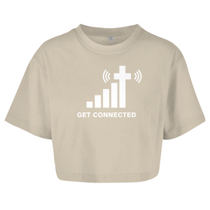 Damen Oversize Crop Top get connected