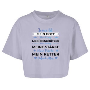 Damen Oversize Crop Top jesus ist mein gott