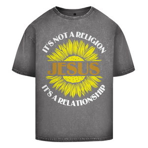 Oversize Washed T-Shirt jesus its a repationship
