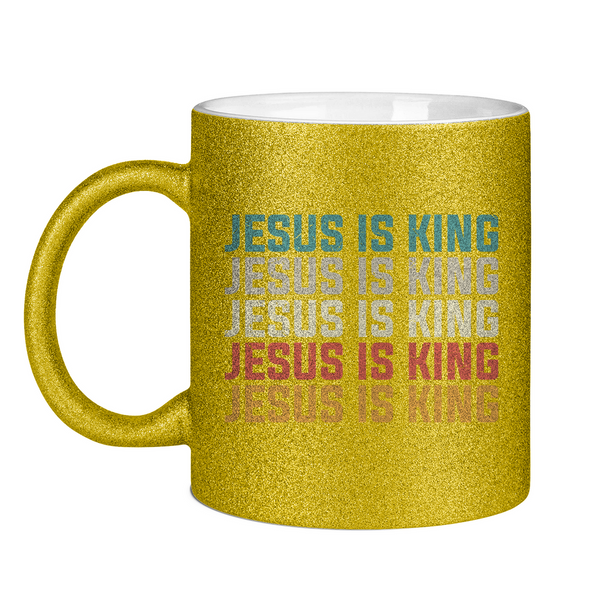 Glitzertasse jesus is king