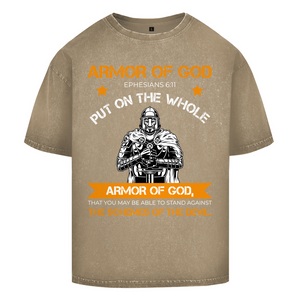 Oversize Washed T-Shirt armor of god ephesians 6:11