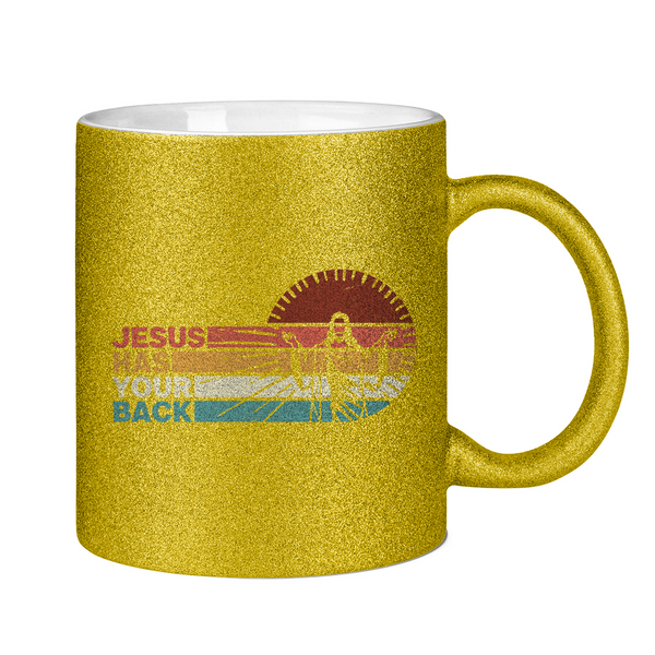 Glitzertasse jesus has your back