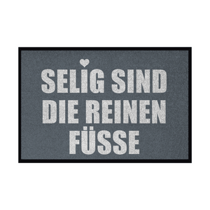 Fußmatte mit Gummirand selig sind die reinen füsse