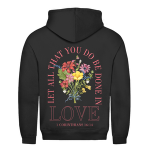 Herren Hoodie be done in love 1 corinthians 16:14