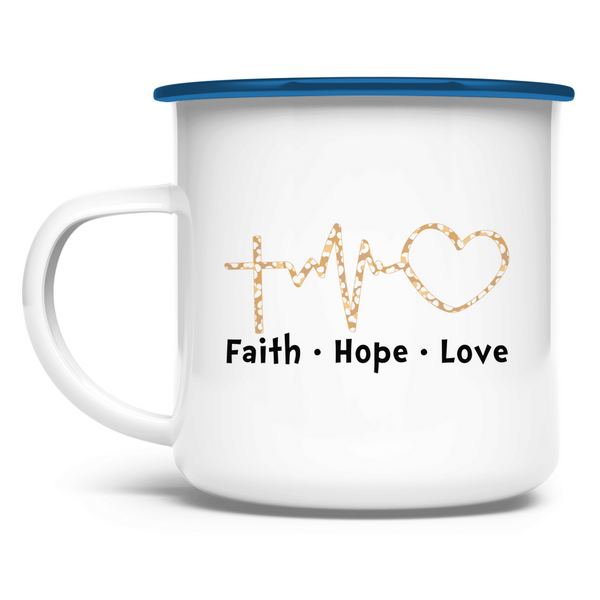 Emaille Tasse faith hope love