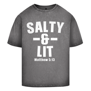 Oversize Washed T-Shirt salty and lit matthew 5:13