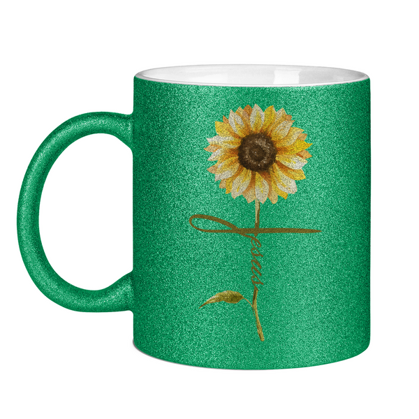 Glitzertasse jesus sonnenblume