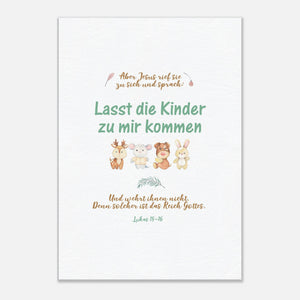 Lasst dir Kinder Lukas 18-16 Leinwandbild