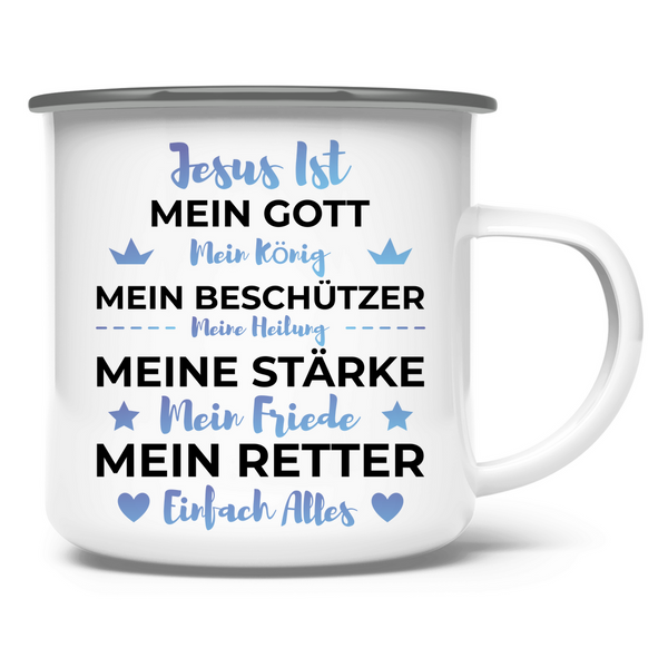 Emaille Tasse jesus ist mein gott