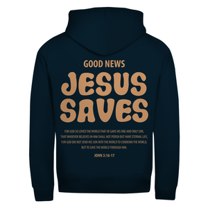 Zipper Hoodie jesus saves john 3:16-17