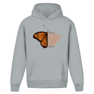 Oversize Hoodie Ohne Kordel der mich stark macht schmetterling