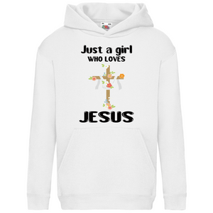 Kinder Hoodie Just a girl who loves jesus