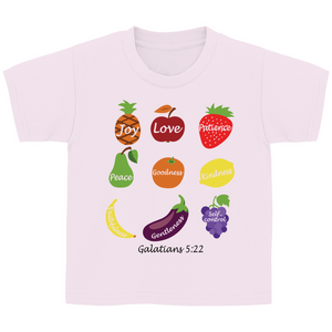 Kinder T-Shirt joy love patience galatians 5:22