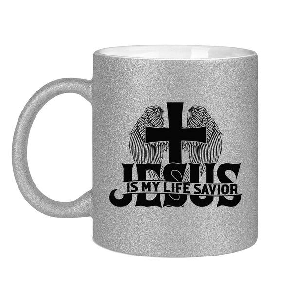 Glitzertasse jesus is my life savior