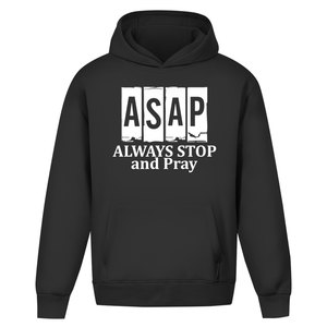 Oversize Hoodie Ohne Kordel always stop and pray