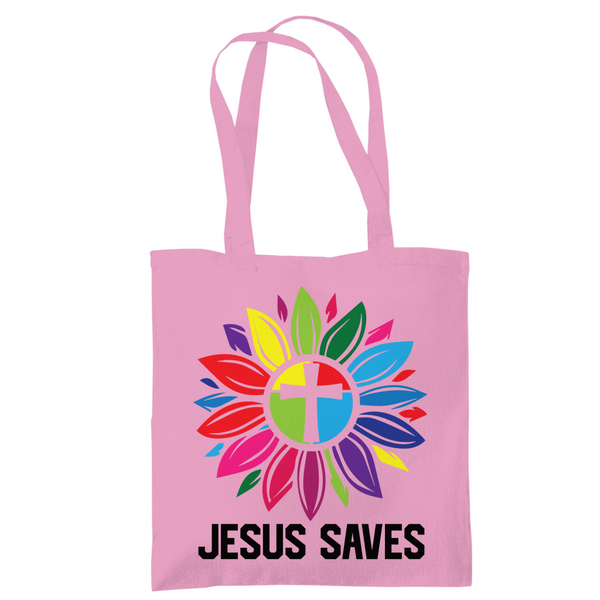 Tragetasche jesus saves blume