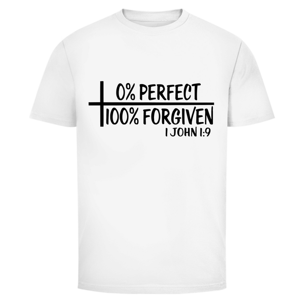 Herren T-Shirt 0% perfect 100% forgiven 1 john 1:9