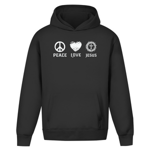 Oversize Hoodie Ohne Kordel peace love jesus