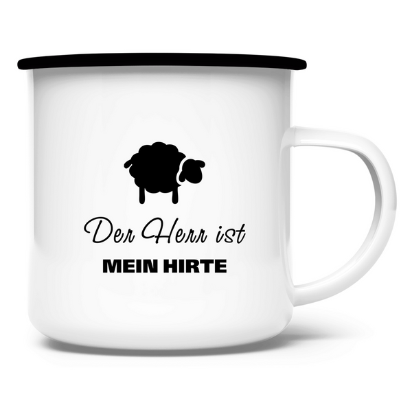 Emaille Tasse der herr ist mein hirte