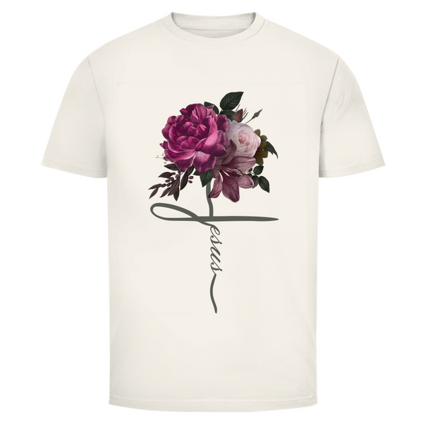 Herren T-Shirt jesus blumen