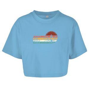 Damen Oversize Crop Top jesus has your back