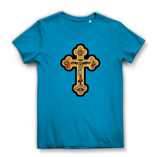 Damen Bio T-Shirt Griechisch Orthodoxe Jesus Kreuz