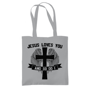Tragetasche jesus loves you and so do i