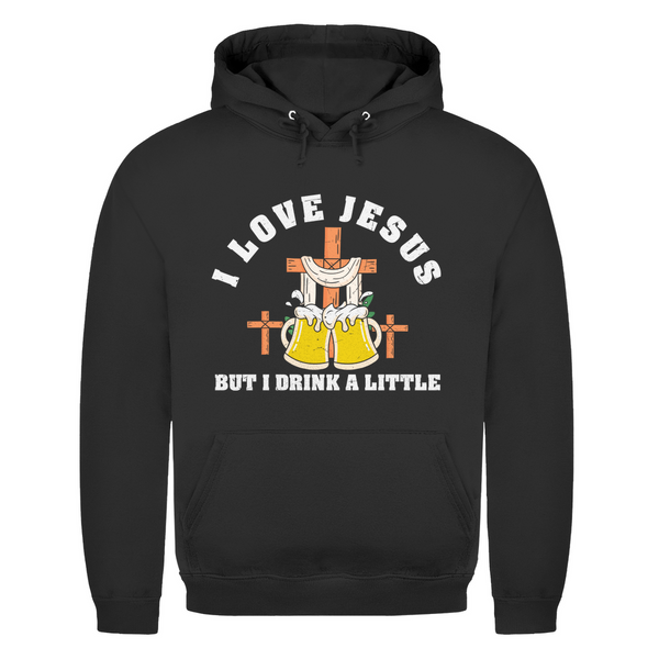 Herren Hoodie i love jesus but i drink a little bier