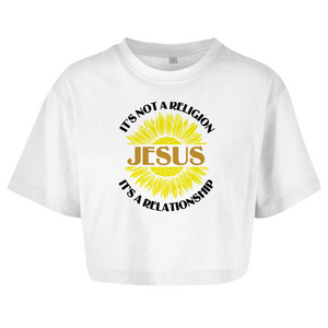 Damen Oversize Crop Top jesus its a repationship