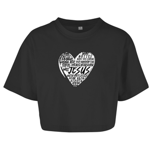 Damen Oversize Crop Top jesus guter hirte
