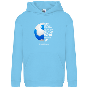 Kinder Hoodie stark macht valleyball spieler philipper 4.13