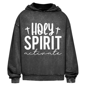 Oversize Washed Hoodie holy spirit activate