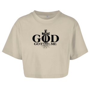 Damen Oversize Crop Top god got me