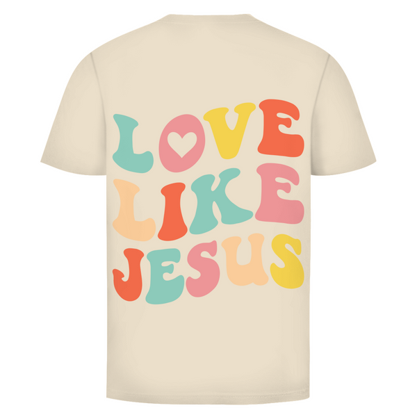 Herren T-Shirt love like jesus retro