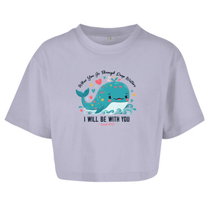 Damen Oversize Crop Top Deep Waters Isaiah 43:2