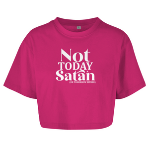Damen Oversize Crop Top not today satan
