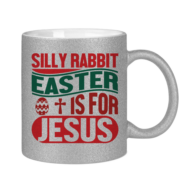 Glitzertasse silly rabbit ostern osterhase