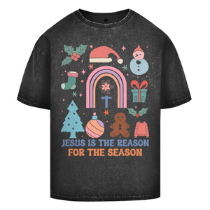 Oversize Washed T-Shirt jesus is the reason for the season
