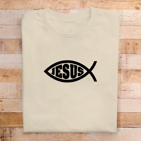 Herren T-Shirt fisch symbol ICHTHYS Jesus