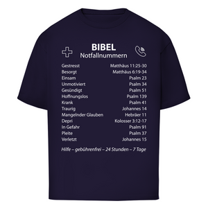 Oversize T-Shirt bibel notfallnummern