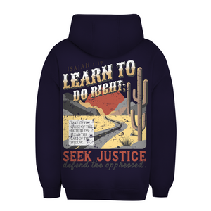 Unisex Oversize Hoodie learn to do right isaiah 1:17