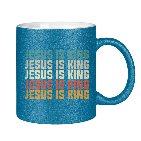 Glitzertasse jesus is king