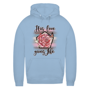 Damen Hoodie his love gives life