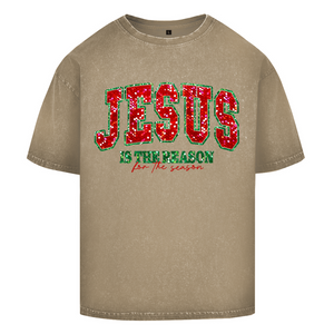 Oversize Washed T-Shirt jesus is the reason for the season