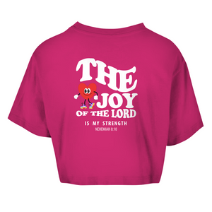 Damen Oversize Crop Top the joy of the lord nehemiah 8:10