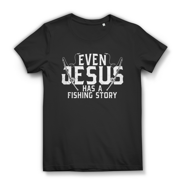 Damen Bio T-Shirt even jesus has a fishing story angler