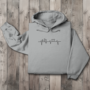 Herren Hoodie Herzschlag Kreuz