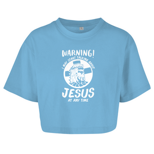 Damen Oversize Crop Top jesus at any time