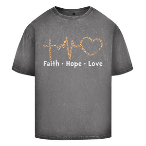 Oversize Washed T-Shirt faith hope love