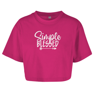 Damen Oversize Crop Top simple blessed